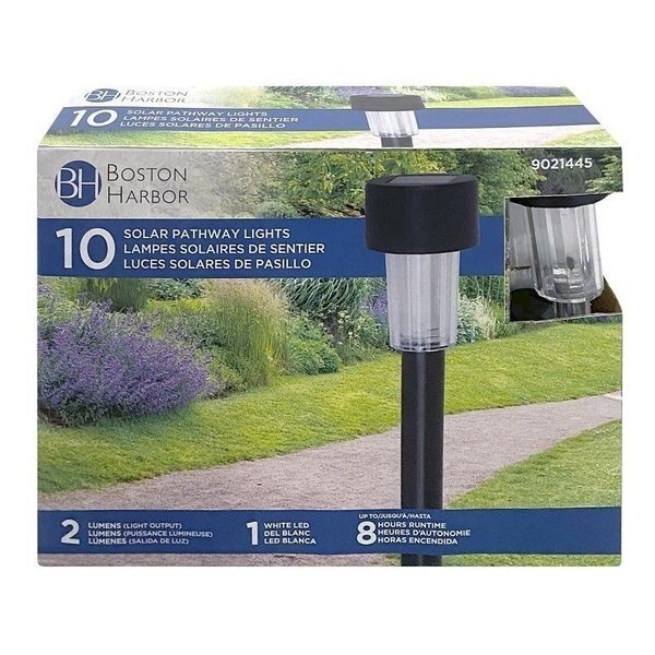Solar Stake Light, NIMh Battery, Button Cell Battery, 1Lamp, Plastic Fixture, Black, Boston Harbor, Mfr#: 26077